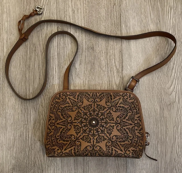 Brighton Ferrara Vela Domed Leather Crossbody Purse Handbag