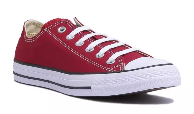 Converse Chuck Tailleur Tout Étoile Femme Bas Toile Baskets En Bordeaux UK 3 - 7