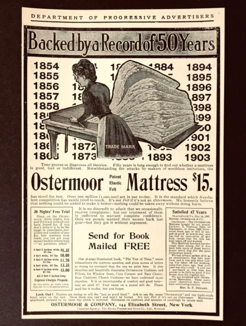 1904 Ostermoor Mattress Advertisement Woman Weaving Antique Art Print AD