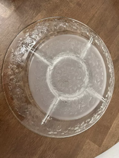 Vintage princess house Crystal Fantasia Divided Relish Tray Clear/Frosted 13"D 2