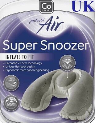 Go Travel Luxury Comfort SUPER Snoozer Ergonomic Inflatable Neck Support Pillow