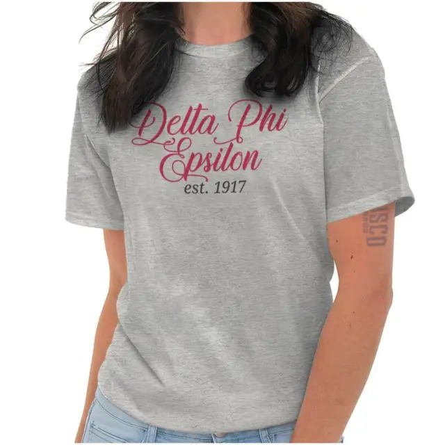 Sorority Delta Phi Epsilon College Greek Womens Graphic Crewneck T Shirt Tee