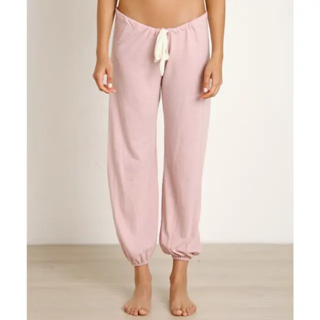 Eberjey Heather Cropped Stretch Pink Pajama Pant Size Small