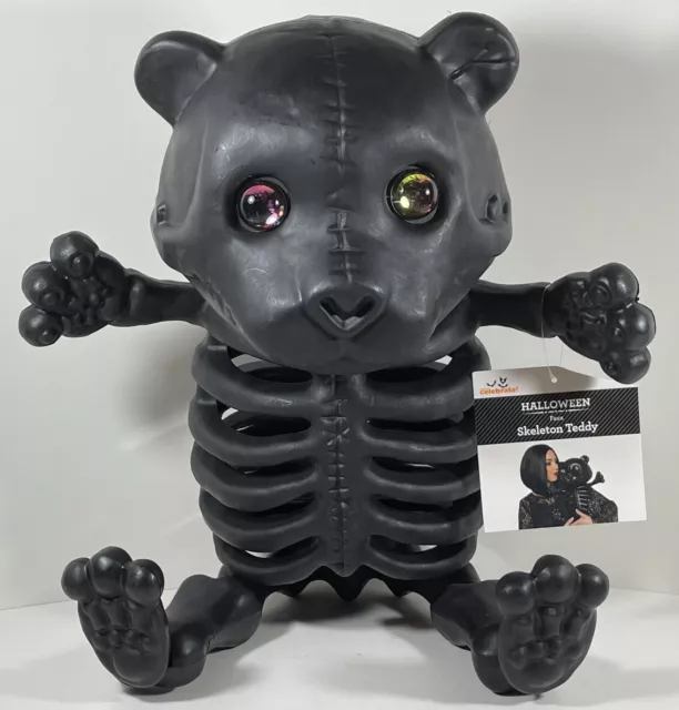 Blow Mold Skeleton Teddy Bear Halloween Vintage Style 14” NWT Creepy Goth