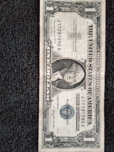 1957A One Dollar Well Circulated Silver Certificate Note - $1 Bill