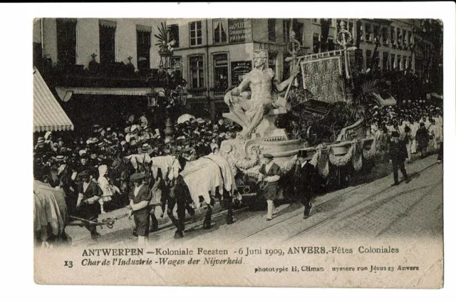CPA-Carte Postale-BELGIQUE-Antwerpen-Fête Coloniale de 1909- Char de l'industrie