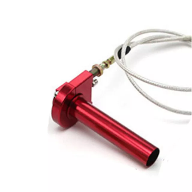 7/8'' 22mm Handbar Red CNC Motorcycle Throttle Turn Grip Twist Cable Scooter ATV