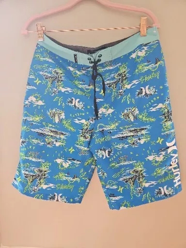 Hurley Board Shorts Youth 18 Swim Sharks Beach Surf Logo Pocket Hawaiian Boys