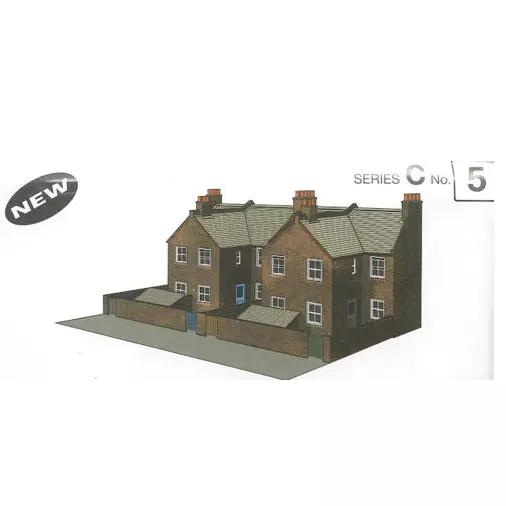 Superquick C5 Four Red Brick Terraced Backs Card Kit OO Gauge Kit