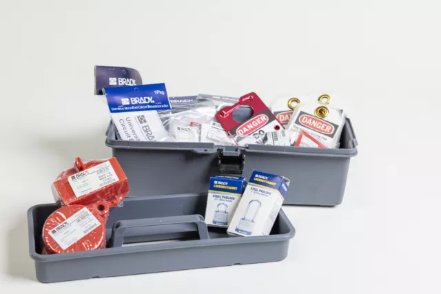 BRADY 65289 Basic Electrical Lockout Toolbox Kit with Various Size Padlocks