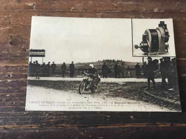 carte postale ancienne de moto N 5 circuit de melun dubost rene gillet
