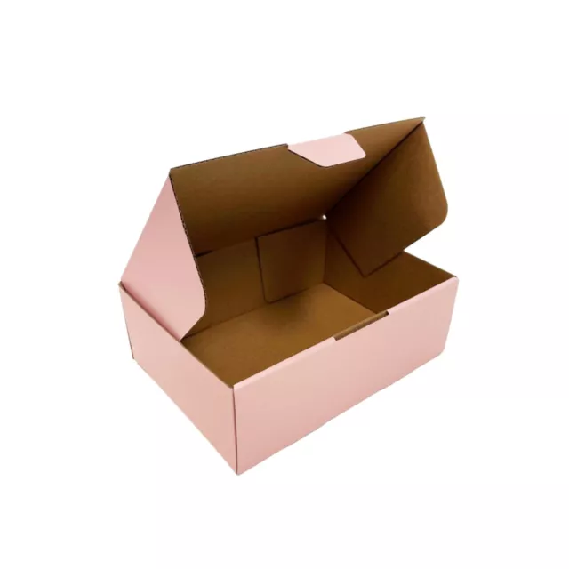 Pink Mailing Box 220x160x77mm Die Cut Gift Boxes Light Rose Cardboard Carton