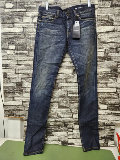 SAINT LAURENT High-rise Skinny Blue Jeans SIZE 27 Actual 30x32