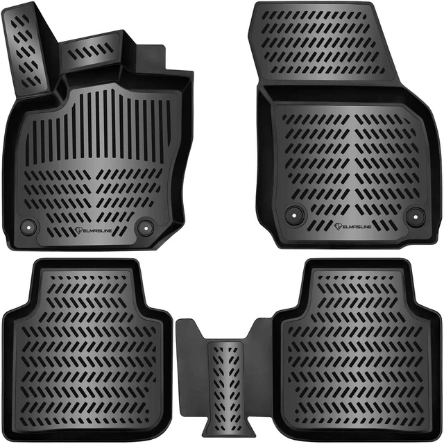 Tapis Caoutchouc 3D ELMASLINE Pour Audi Q3 Sportback (2018-2025) - Set 4 Pièces, Noir