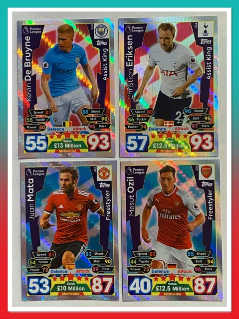 17/18 Topps Match Attax Premier League Trading Cards - Assist King & Freestyler