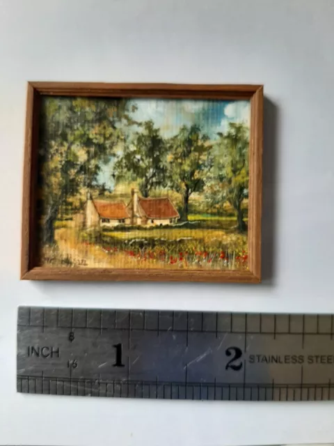 1/12th Scale original miniature painting by Andrew Nicholls (Farm Cottages)