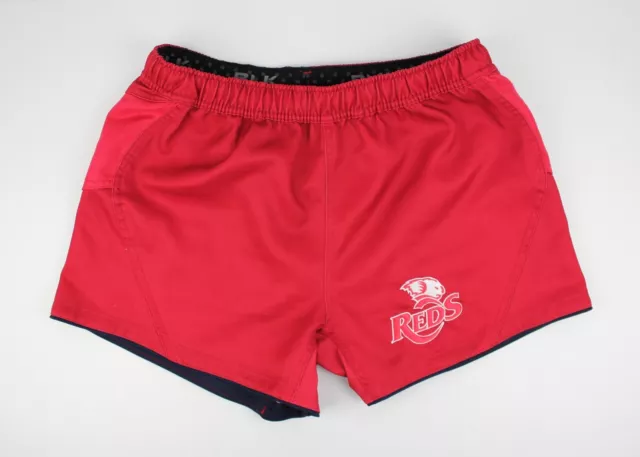 Queensland QLD Reds Super Rugby Union Players Shorts Mens Size Medium 34" BLK