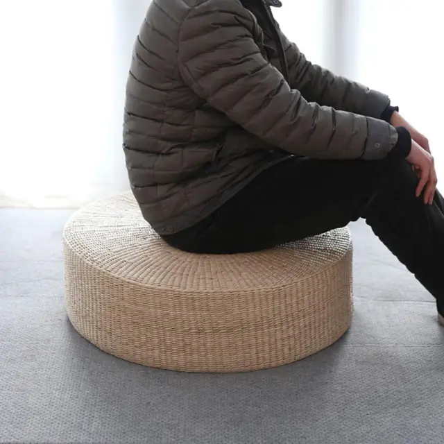 Cuscino da seduta in paglia in stile giapponese Pouf spesso Cuscino da