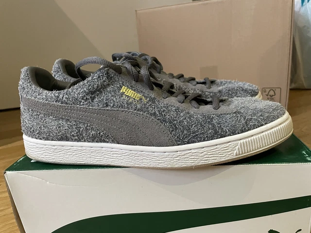 PUMA SUEDE WOOLY Furry Hairy Black Grey White Gold 8UK 9US 42EU