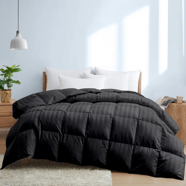 Goose Down Alternative Cotton Comforter & Sets Gray Stripes Select Item