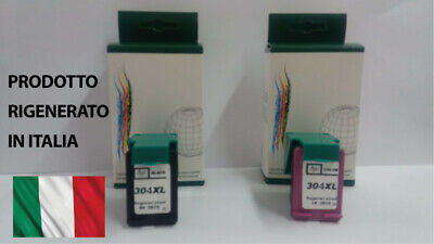 ✅ Kit 2 Cartucce Rigenerate Hp 304 Xl Nero+Colore Stampante Deskjet 3700 3720 ✅