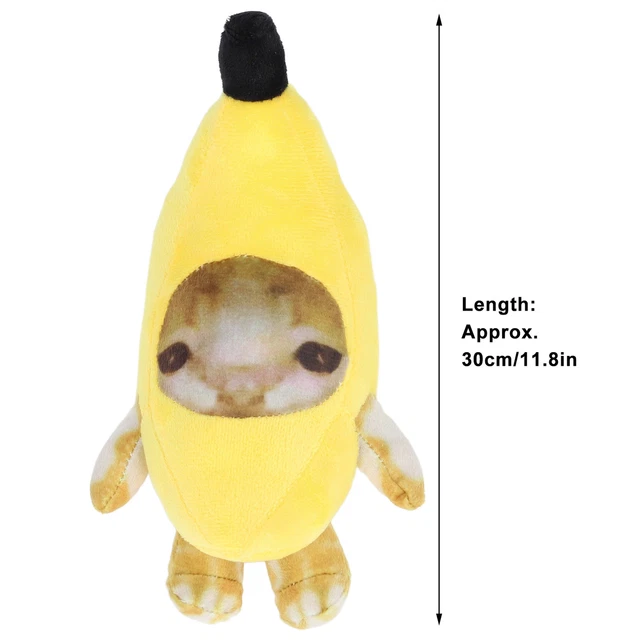 BANANA CAT PLUSH Toy Cute Funny Cartoon Soft Cozy Banana Cat Stuffed