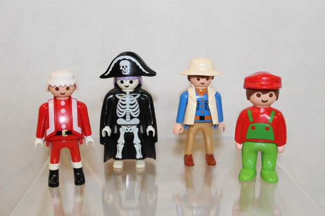 Lot of 4 Playmobil figures Ghost/Skeleton Farmer Santa/Father Xmas, Cowboy