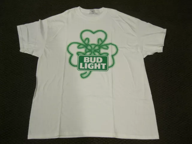 RARE Bud Light Beer Irish Shamrock T Shirt NEW XL St Patricks Day