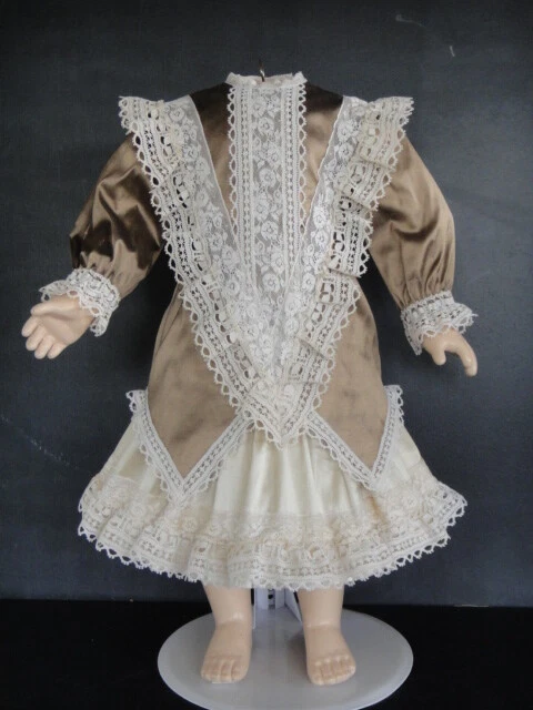 ROBE + VESTE en SOIE  pour POUPÉE ANCIENNE de 55 cm. Jumeau, Bru . DOLL DRESS