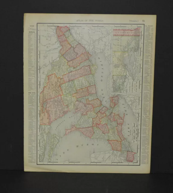 Antique Color map of Ontario Circa 1903. Nice detail