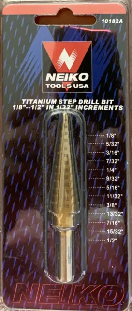 Step Drill Bits 1/8" - 1/2" Titanium Neiko Tools