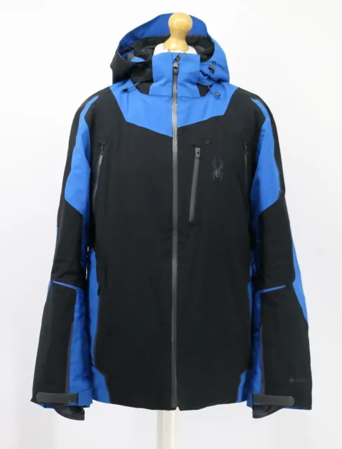 Spyders Leader Gtx Mens Ski Jacket Uk L Black-Blue Rrp £ 530 Vi