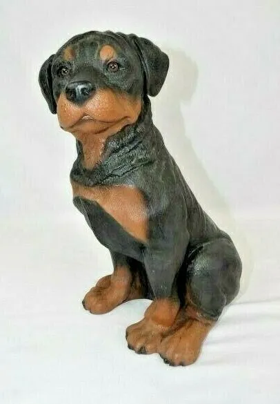 Sitting Rottweiler Dog Statue 11 1/2 inches Tall