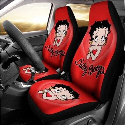 Betty Boop Heart Art Car Seat Set of 2 Universal Front Seat Covers