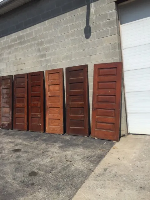 Set Of Nine Antique Oak Passage Doors 28" X 83.5"