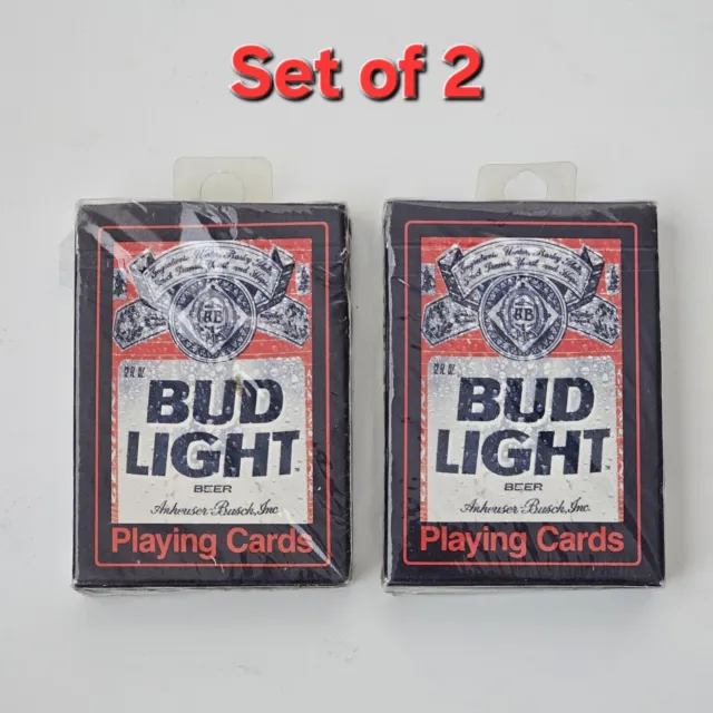 Set Of 2 Bud Light Beer Playing Cards Anheuser Bush Deck 371 (Sealed)