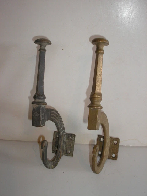 Antique Brass Wall Coat/Hat Hooks (pair)