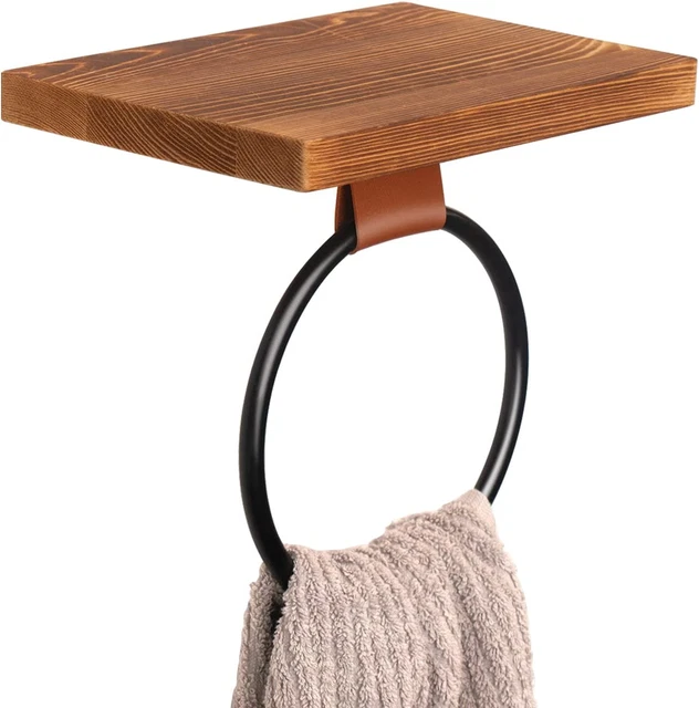 Bathroom Rustic Towel Ring, Wall Mounted Farmhouse Hand Towel Holder, Bathroom