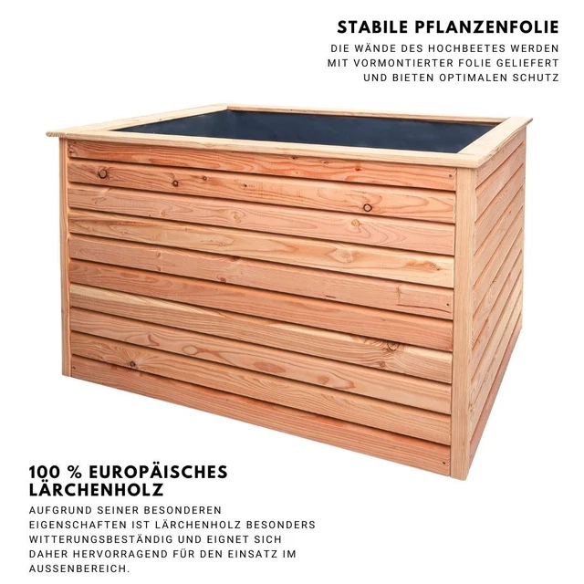 Hochbeet Jules XL Aus Kesseldruckimprägniertem Kiefer – 1700 Liter, 206x103x80 Cm, Mit Pflanzenvlies