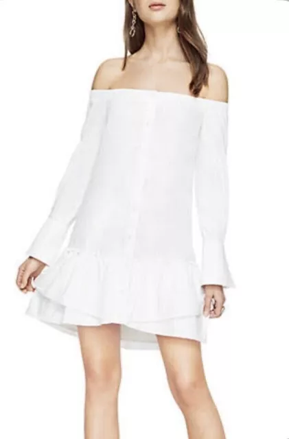 BCBGMaxAzria “AIYANA” Off-the -shoulder Dress in white size S 2