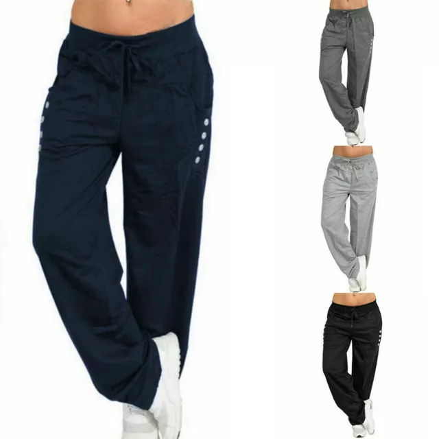Womens Joggers Trousers Tracksuit Bottoms Casual Jogging Gym Pants Lounge Wear