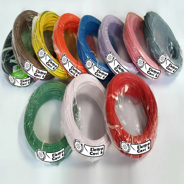 Cavo Elettrico Unipolare N07V-K 2,5 Mm² - 4 Matasse Da 50m In Marrone, Nero, Blu, Giallo-Verde - Foto 7