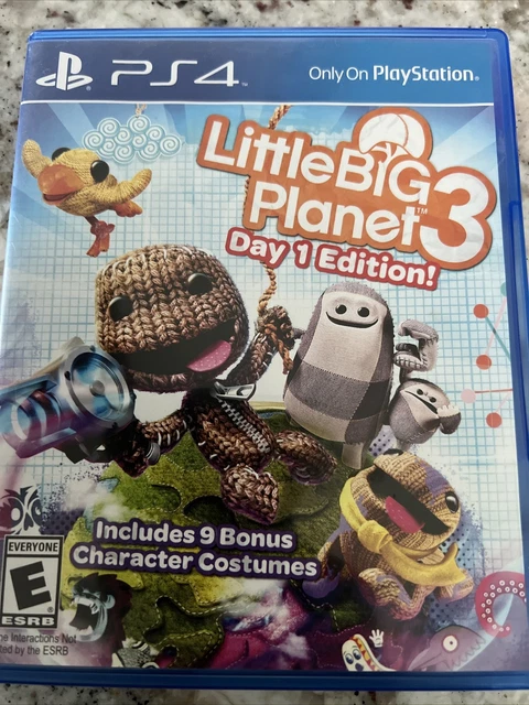 PS4-Little Big Planet 3 - Day 1 Edition Includes 9 Bonus Character Costumes.