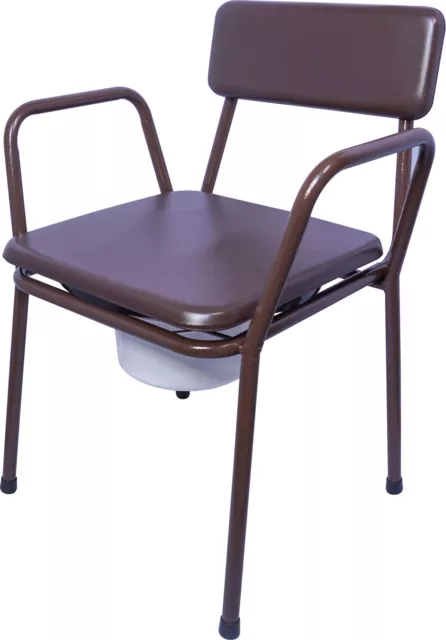 Bedside Commode Stackable Toilet Chair, 5 litre pail, lid, padded overseat