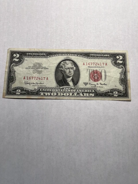 1963 A $2 Dollar RED SEAL Note