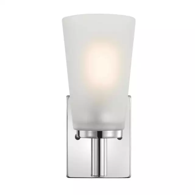 Globe Electric Alyssa 1-Light Chrome Wall Sconce with Frosted Glass Shade