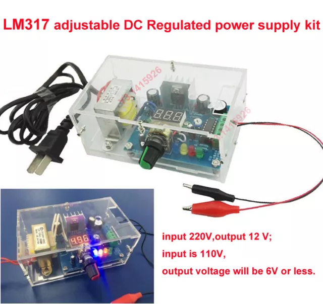 LM317 Adjustable DC Regulated Power Supply DIY Kit Electronic Production F Study