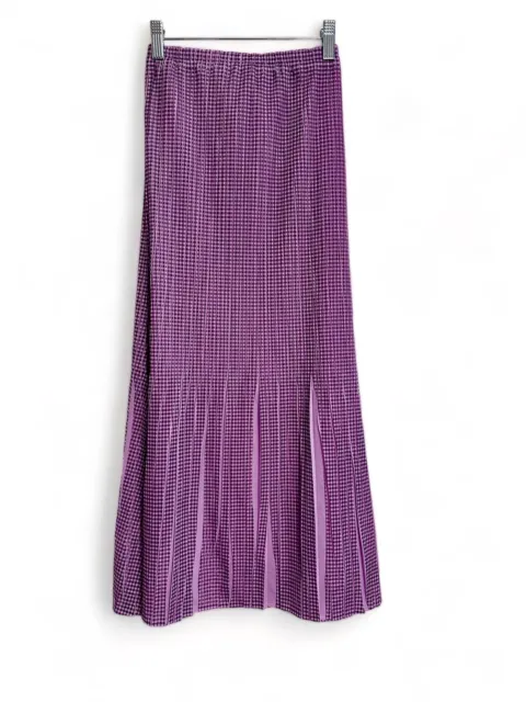 PLEATS PLEASE ISSEY MIYAKE Pleated Check Skirt Purple Midi Women’s Size XS