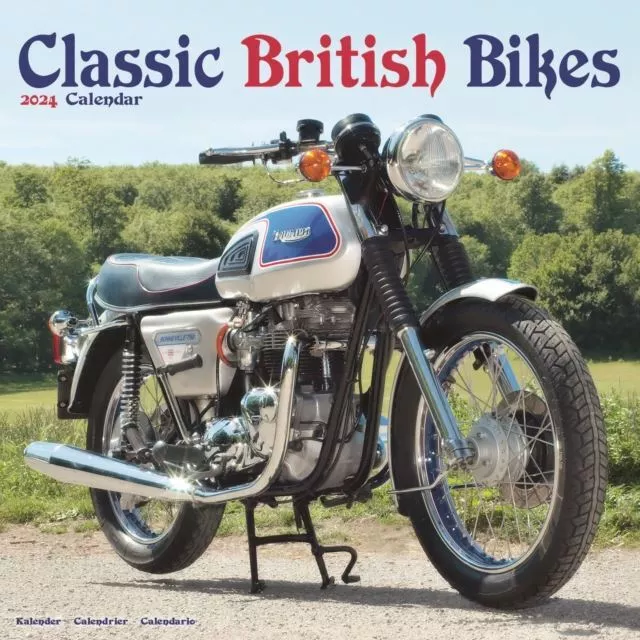 Classic British Bikes 2024 Square Wall Calendar 12 x 12