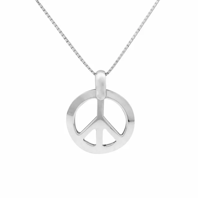 Peace Anhänger Frieden Zeichen Venezia Halskette 925 Sterlingsilber Damen Herren
